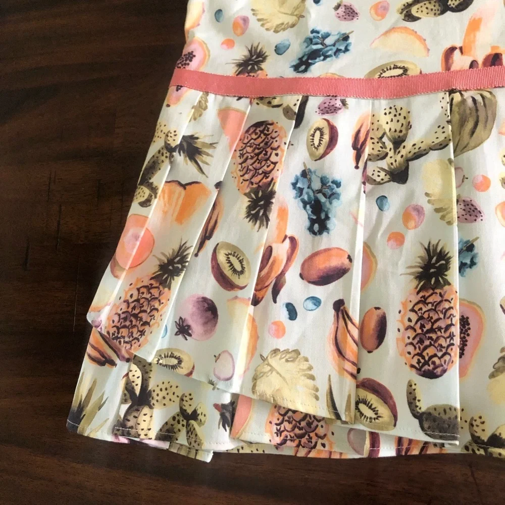 Pili Carrera Spain Pleated Fruit Shift Dress